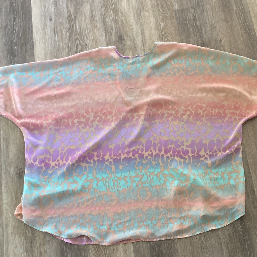 Pastel Cheetah Show Me Your Mumu Sheer Tunic - Picture 4 of 4